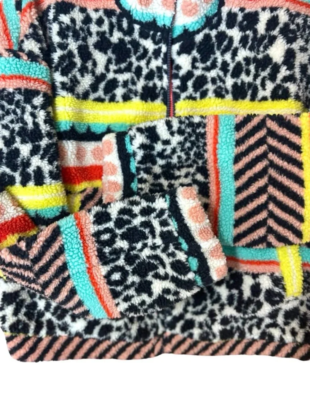 Anthropologie Maeve Lively Abstract Sherpa Jacket, Size Medium - Picture 6 of 8